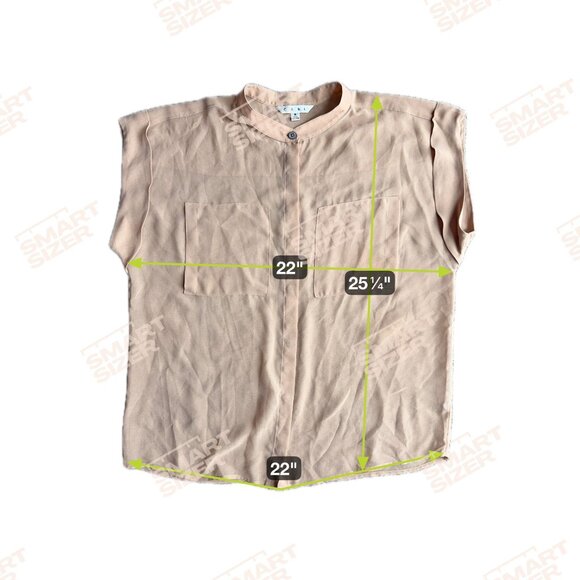 2/$18‎ SALE! Cabi Button Up Beige Blouse S Lightweight Sheer Old Money Feminine - Picture 2 of 8